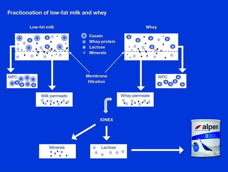 Fractionation of low-fat milk